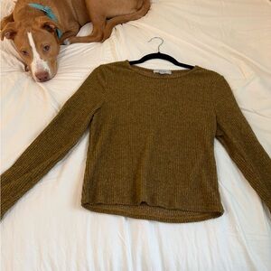 Gaze Mustard Ribbed Knit Sweater